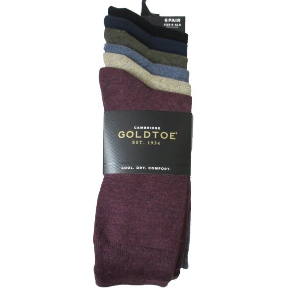 Gold Toe Men's Pack of 6 Pairs Cambridge Cool Comfort Dress Casual Socks NWT - Picture 7 of 7